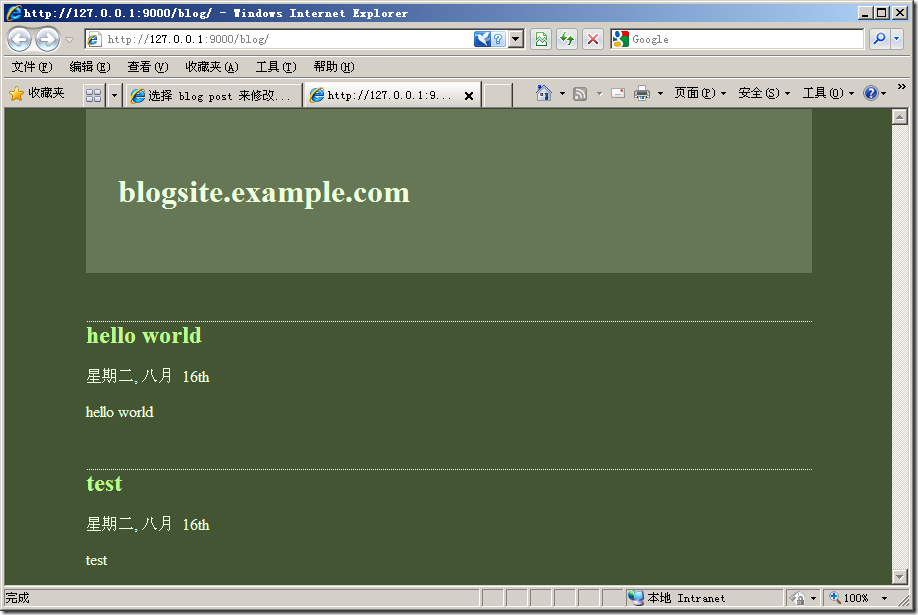 ����Aptana3+Django����blog��ʾ��