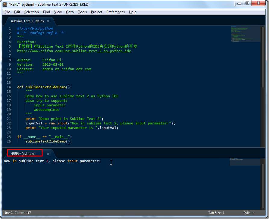 ��ʱ���Sublime Text 2��֧��input�й�����