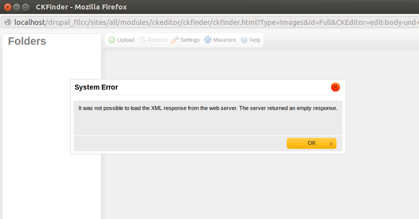 Drupal_CKFinder�䱸_The server returned an empty response