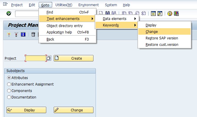 ����ϵͳDATA ELEMENT���ı�  Text Enhancement