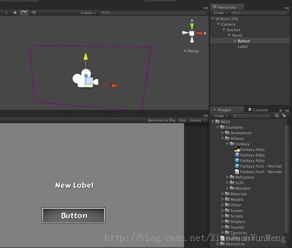 ��unity3d�γ̡�����UILabel��UIButton��һ��������