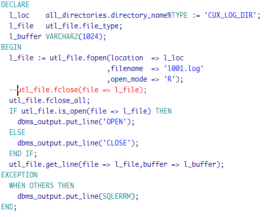 UTL_FILE ����Ӧ�����