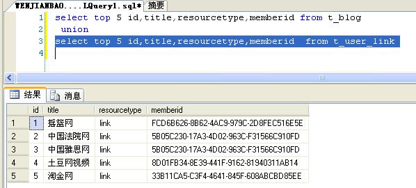 SQLUnionUnion all