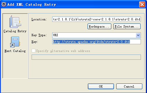 �䱸struts.xml���Զ���ʾ