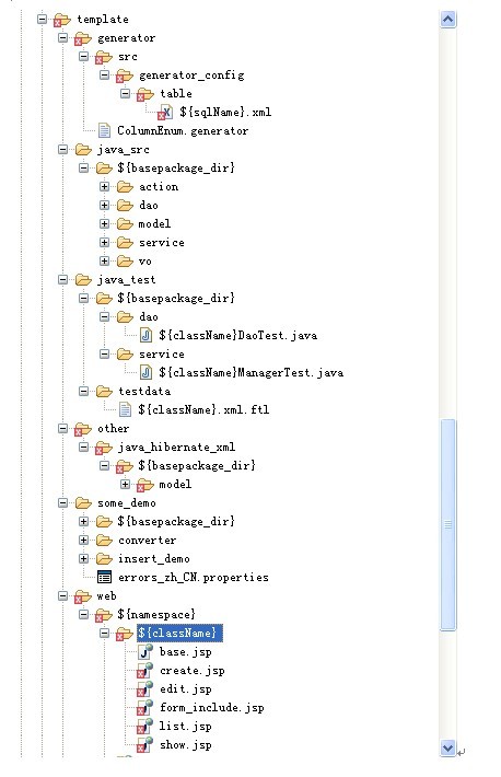 ssh�����Զ����ɹ��ߣ�������action��service��form��dao��model��vo��sql��ͼ.xml��hbm.xml��test