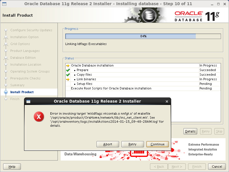 linux6.3��װoracle11g��ʱ����ʾ�����쳣����ʲôԭ�򣬶�л