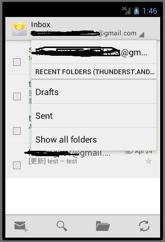 android ActionBar��Menu - �� - email��ActionBar����