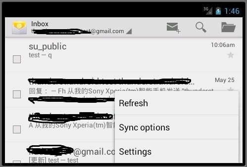 android ActionBar��Menu - �� - email��ActionBar����