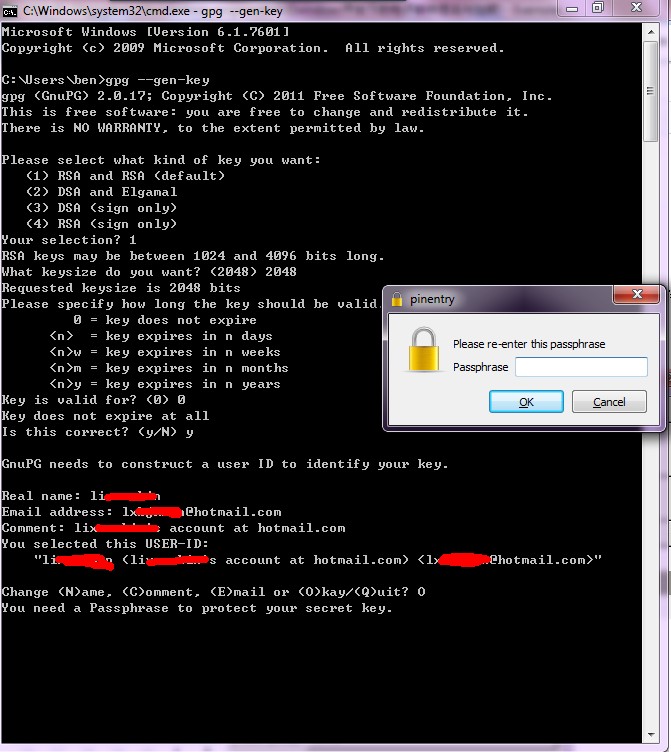 gpg4win+thunderbird+enigmail���ֵ����ʼ�ǩ�������