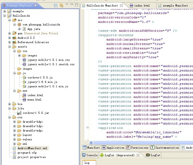 PhoneGap��Jquery Mobile��Ͽ���androidӦ�õ�����