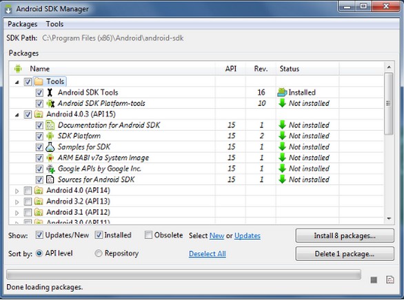 Android SDK Managerû����װ�Ͱ�װ���Ľ��