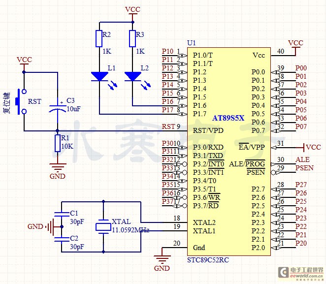 STC89C5X��Ƭ�������Ź���ԭ����������ʾ����