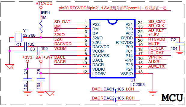 �󶮵İ��ϣ���Ƶ����оƬAC2093��DVDD�ܽ��й�����