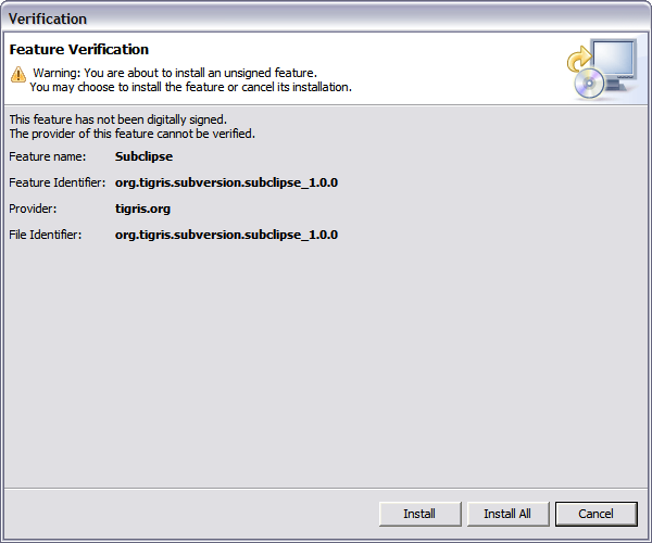 SVN-Subclipse Installation