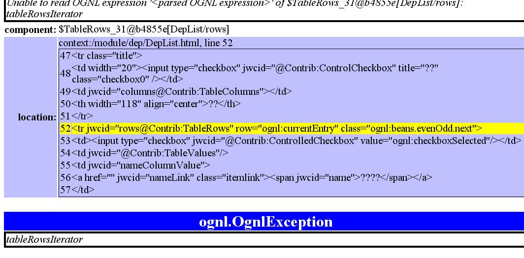 各位帮帮忙啊Tapestry出错啦,
