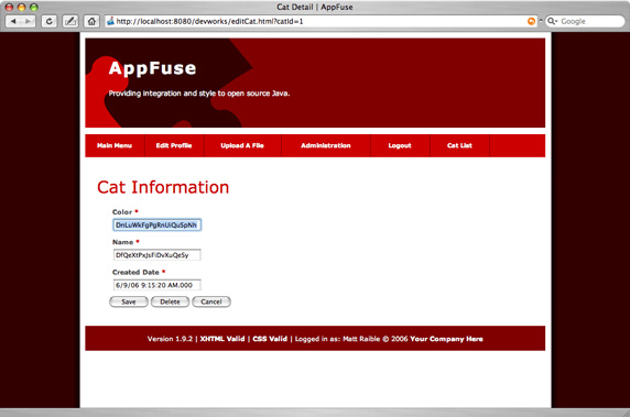 ���� AppFuse ���߸�����